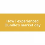 How I experienced Oundle’s market day